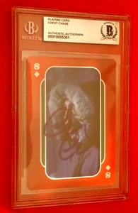 Tarjeta de juego Chevy Chase Beckett Slabbed firmada auténtica automática - Imagen 1 de 2