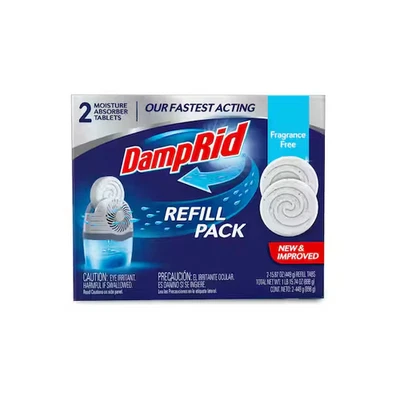 Damprid Drop-In Moisture Absorber Unscented Refills (2-Pack) Fragrance Free
