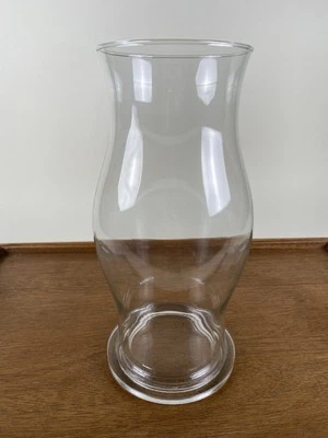 Glass Hurricane Shade Globe Chimney Hourglass Shape 11.5” w Pillar Candleholder - Image 1 of 4