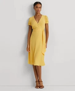 Lauren Ralph Lauren Damen gelb Empire-Taille A-Linie Kleid Größe 10 - Bild 1 von 7
