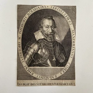17th C Engraving of Maximilian I, Duke of Bavaria – Count Palatine of the Rhine - Picture 1 of 3