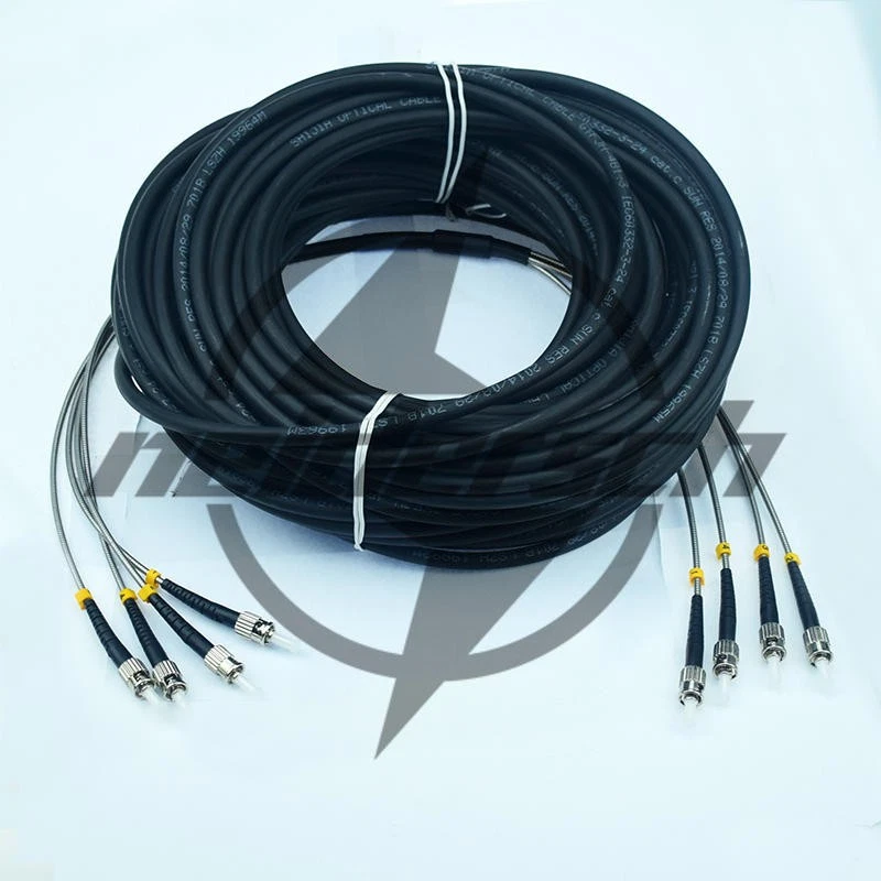 Field Outdoor ST-ST 4 Strand 9/125 Single Mode Fiber Patch Cord 100M - Image 1 of 1