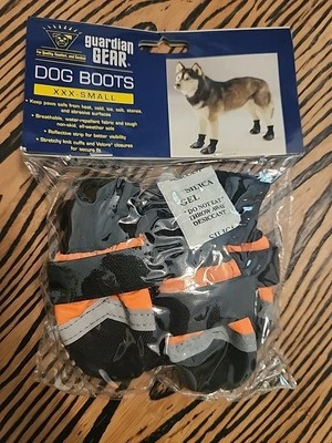  Guardian Gear Pet Dog Boots - Orange-XXX Small NEW Protect Feet Heat And Cold - Image 1 of 4
