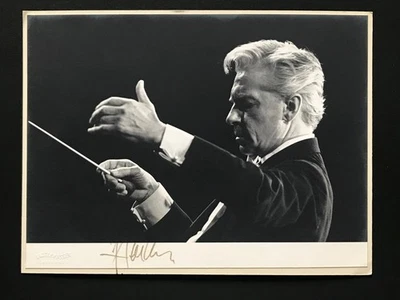 AUTOGRAPH OF CONDUCTOR HERBERT VON KARAJAN. PHOTO BY SIEGFRIED LAUTERWASSER. - Image 1 of 3
