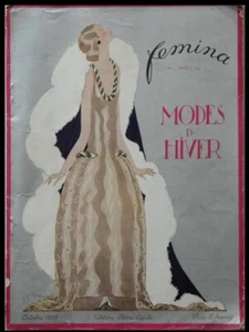 FEMINA 1922 FRENCH FASHION MAGAZINE-GEORGES LEPAPE, GEORGE BARBIER, Erté, POIRET - Picture 1 of 3