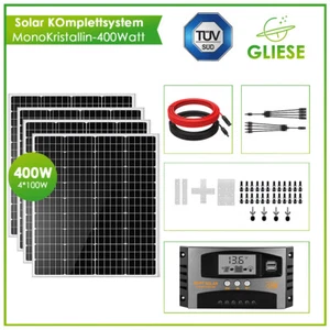 100W 200W 400W Solaranlage Komplettpaket Solarpanel 12V Solarmodul Wohnmobil RV - Bild 1 von 24