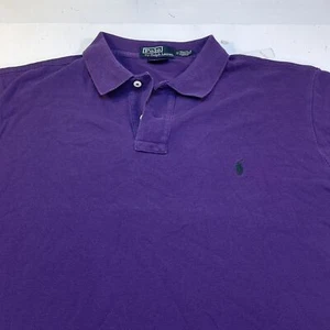 POLO RALPH LAUREN Calce Personalizado CAMISA DE PUNTO POLO Para Hombre XL Púrpura con Poni Verde - Imagen 1 de 4