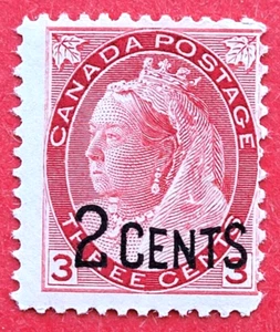 Canada 88 Queen Victoria Provisional Issue 2c on 3c MH F - Picture 1 of 1