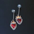 925 Silver Ear Hook Drop Earrings Women Red Cubic Zirconia Fashion Jewelry Gifts