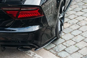 For AUDI A7 / S Line / RS7 Rear bumper Side Splitters flaps ABS Gloss - Picture 1 of 3