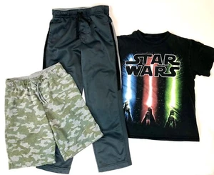 Lot of Activewear Boys Pants and shorts 8 10 & Star Wars t shirt short sleeve - Picture 1 of 11