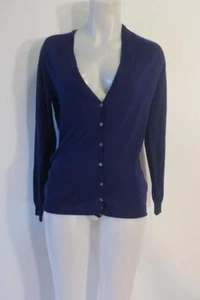 Womens Theory Purple V-Neck Wool Cardigan Sweater SP * - Picture 1 of 7