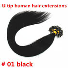 Blonde Keratin Pre Bonded Nail U Tip Glue Remy Human Hair Extensions 16-32Inch