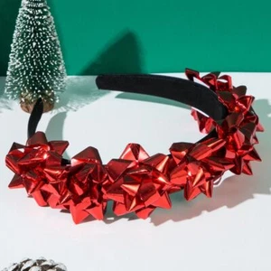 Pull Bows Merry Christmas Headband Xmas Star Ribbon Hairband  Party Favors - Picture 1 of 16