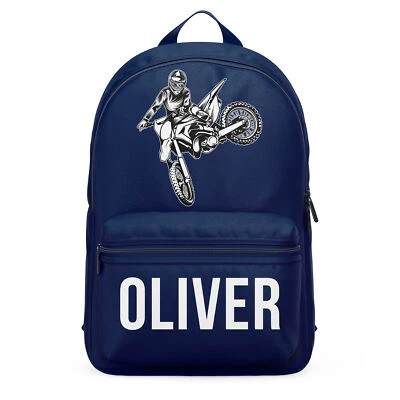 THE SHED CLOTHING Personalisierter Motocross Mini Rucksack individuell Regenbogen Sohn Schulanfang Jungen