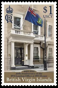 BRITISCHE JUNGFRAUENINSELN 2023 ARCHITEKTUR BVI LONDON BÜROFLAGGE - Bild 1 von 1