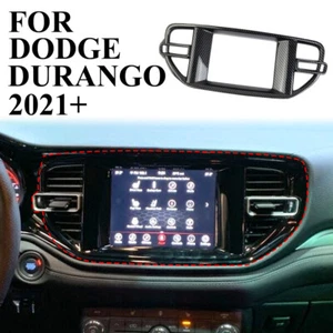 Carbon Style Dashboard Dvd Navigation Frame Cover Trim For Dodge Durango 8.4 in - Foto 1 di 6