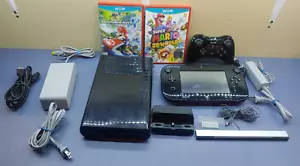 Nintendo Wii U 32GB Console Bundle w/ Mario Kart & 3D World - Tested - ALL CORDS - Picture 1 of 16