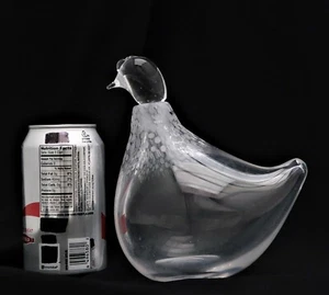 Kosta Lindstrand Cut Glass Crystal Figural QUAIL Partridge Decanter Signed - Picture 1 of 12