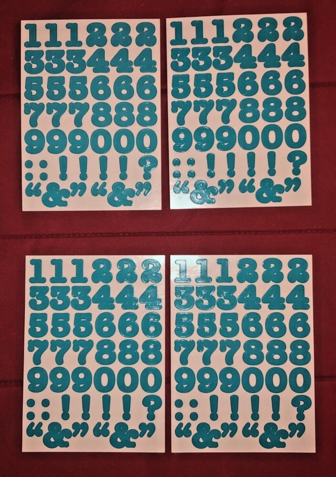 Lote de 4 pegatinas Creative Memories 123 NÚMEROS AZUL VERDE AZULADO, DORADO o EVERGREEN Foto 1 de 1