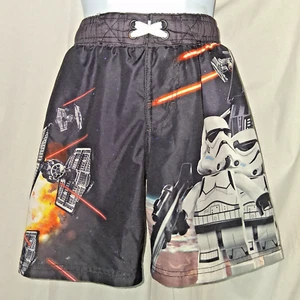 Star Wars Lego Swim Shorts Trunks Youth Boys Kids Size 6 Medium Black Troopers - Picture 1 of 6