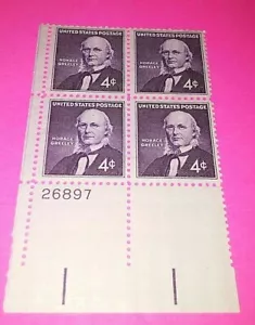 Scott # 1177 - Horace Greeley - Plate Block of 4 (4 Cent) Stamps - OG - MNH - Picture 1 of 1