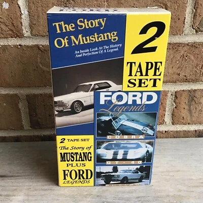 STORY OF MUSTANG Plus FORD LEGENDS 2 Tape VHS Box Set Car Racing Documentary ‘89 Foto 1 de 4