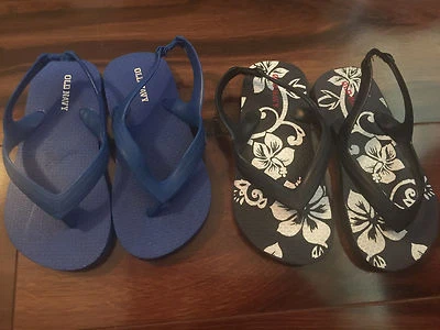 NEW 2 pair BOYS SANDALS LOT sling back RUBBER waterproof shoes OLD NAVY size 9 - Image 1 of 3