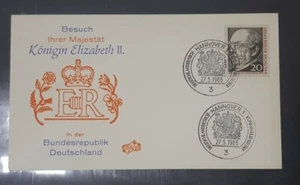 1965 queen elizabeth ll germany cover with special postmark or chop HANNOVER 1 - Picture 1 of 2