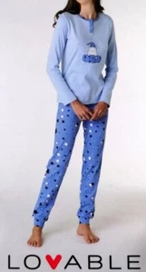 Lovable Pijama Largo Mujer 3 Botones Algodón Cálido Puños Tobillo - Imagen 1 de 3