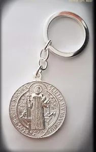 SAN BENITO MEDALLA LLAVERO PLATEADO SAN BENITO KEY PENDANT BENEDICTI - Imagen 1 de 3