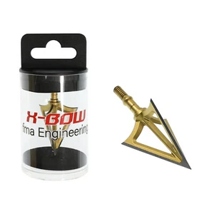 12er Pack X-BOW FMA Edge II Gold - 100gr - Jagdspitze zum Aufschrauben auf Pfeil - Bild 1 von 3
