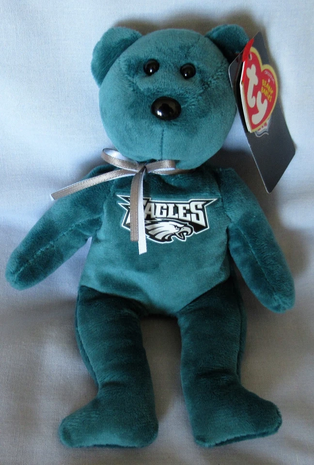 PHILADELPHIA EAGLES BEAR - TY Beanie Baby Babies 8" NFL Football Bear - NEW MINT - Image 1 of 1