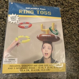 Inflatable Goalpost Hat Ring Toss - Fun Party Football Tailgating Game - Sealed - Picture 1 of 3