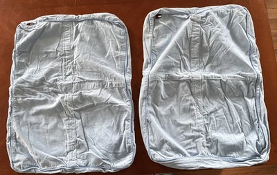 Lote de 2 fundas de almohada de pana Tommy Hilfiger azul claro cierre de botones 18x24 Foto 1 de 4