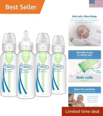 Biberones anticólicos Natural Flow - 8 oz, sin BPA, paquete de 4 para recién nacidos Foto 1 de 4