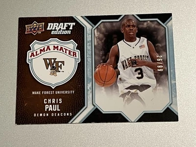 2009-10 2009 UPPER DECK DRAFT EDITION ALMA MATER CHRIS PAUL RC #CP ROOKIE #’d/99 - Image 1 of 2