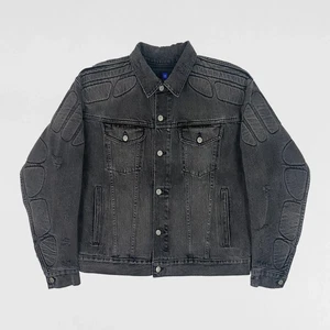 MADE IN USA XL Yeezy Gap x Balenciaga Grey Wash Denim Jacket MSRP ~ $400 - Picture 1 of 4