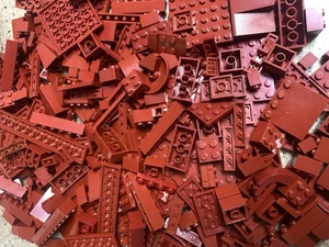 Lego 500+ Stck. Burgund Teile Block Stücke gemischt sortiert Posten - Bild 1 von 3