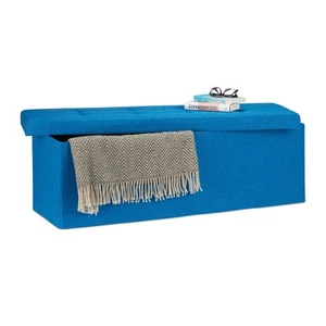 Baul almacenamiento puff decorativo arcón infantil 140 L baúl plegable acolchado - Imagen 1 de 59