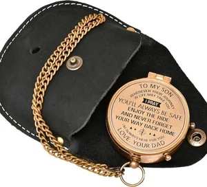 Brass Compass Gift Nautical Design, Gift-Ready - Picture 1 of 6