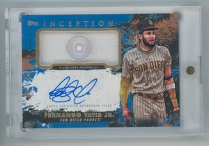 2021 Topps Inception Fernando Tatis Jr. Blue Button Patch Auto 3/6 - Picture 1 of 2