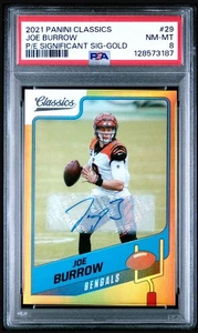 2021 Panini Classics Joe Burrow P/E significant sig-gold /5 #29 - Picture 1 of 2