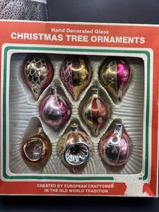 8 Vintage Commodore Mercury Vetro Rientro a Goccia Natale Classici Ornamento #O11 - Foto 1 di 5