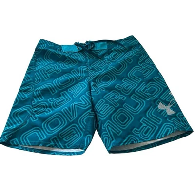 Pantalones Cortos de Playa Under Armour Heatgear Calce Suelto Para Hombre Azul Verde Natación Talla 34 Foto 1 de 4