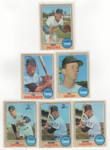 1968 Topps 6-Card Twins Lot w Rollins Uhlaender Merritt VINTAGE STAR VG-EX LOL1 - Picture 1 of 2