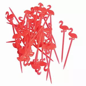 Flamingo Luau Summer Party Plastic 3" Cocktail Drink Picks, 36 CT, Pink - Picture 1 of 3