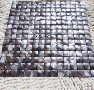 Coffee 3D convex shell mosaic mother of pearl kitchen backsplash background tile - Picture 1 of 6
