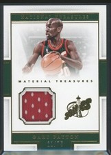 2015-16 National Treasures #22 Gary Payton Material Treasures Jersey # /75 S55