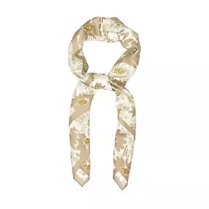 Avenue Zoe Blumenmuster gesprenkelt bedruckt seidig Bandana Schal in beige - Bild 1 von 11